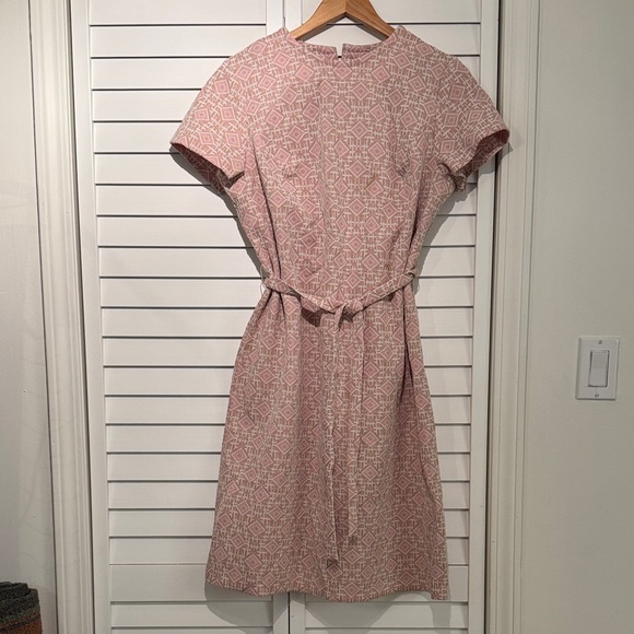 It’s Better Dresses & Skirts - Vintage, 60’s, Pink & Taupe, Geometric-Patterned Women's Dress Double-knit poly